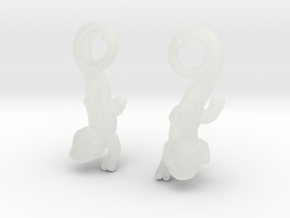 chameleon Earrings (Small) in Clear Ultra Fine Detail Plastic
