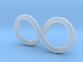The Concatenator logo - Infinity symbol in Clear Ultra Fine Detail Plastic