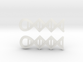 DNA earrings in Clear Ultra Fine Detail Plastic