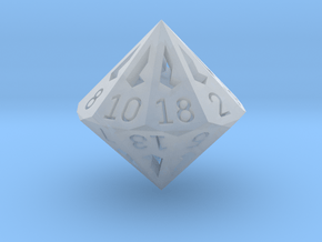 18 Sided Die - Large in Clear Ultra Fine Detail Plastic