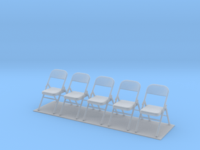 Metal Folding Chair 1/35 scale UNFOLDED set of fiv in Clear Ultra Fine Detail Plastic