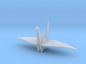 Origami Crane in Clear Ultra Fine Detail Plastic