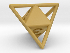 D4 with Octohedron Inside in Tan Fine Detail Plastic