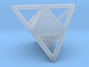 D4 with Octohedron Inside in Clear Ultra Fine Detail Plastic