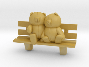 Bears on bench in Tan Fine Detail Plastic