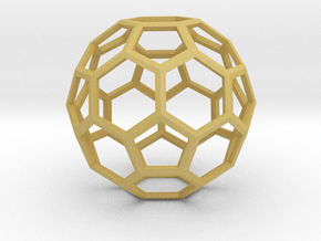 1 Inch Soccer Ball Wireframe in Tan Fine Detail Plastic