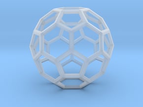 1 Inch Soccer Ball Wireframe in Clear Ultra Fine Detail Plastic