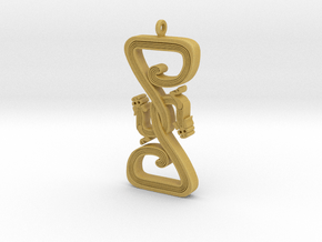 Intertwined Dragon pendant in Tan Fine Detail Plastic