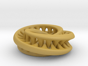 Interconnected Moebius in Tan Fine Detail Plastic