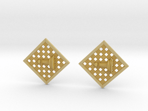 Chess Earrings - Pawn in Tan Fine Detail Plastic