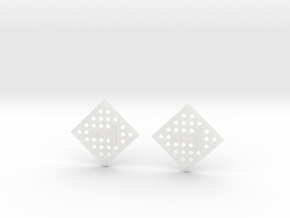 Chess Earrings - Pawn in Clear Ultra Fine Detail Plastic