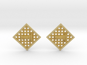 Chess Earrings - Rook in Tan Fine Detail Plastic