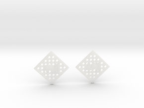 Chess Earrings - Knight in Clear Ultra Fine Detail Plastic