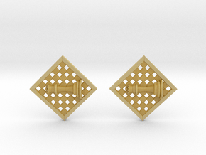 Chess Earrings - Queen in Tan Fine Detail Plastic