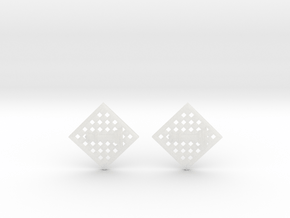 Chess Earrings - Queen in Clear Ultra Fine Detail Plastic