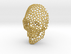 Voronoi Skull Pendant large in Tan Fine Detail Plastic