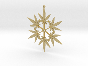 Snowflake Cannabis Ornament  in Tan Fine Detail Plastic