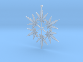 Snowflake Cannabis Ornament  in Clear Ultra Fine Detail Plastic