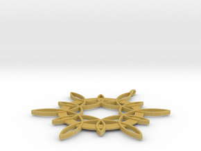 Double Hexafoil Pendant in Tan Fine Detail Plastic