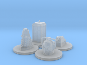 Monopoly type pawns Doctor Who in Clear Ultra Fine Detail Plastic