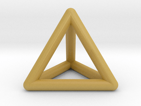Tetrahedron in Tan Fine Detail Plastic