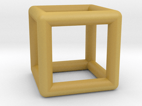 Hexahedron (Cube) in Tan Fine Detail Plastic