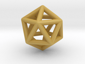 Icosahedron in Tan Fine Detail Plastic