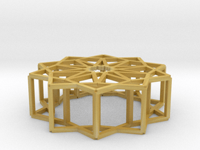 Cube Star Ornament 2.0 in Tan Fine Detail Plastic