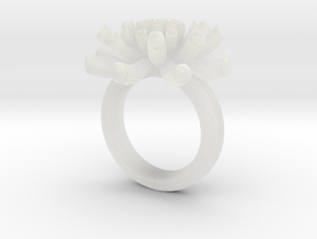 Sea Anemone ring 17mm in Clear Ultra Fine Detail Plastic