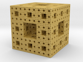 Menger cube in Tan Fine Detail Plastic