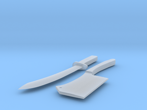 Bill the Butcher - Fight Knife and Cleaver in Clear Ultra Fine Detail Plastic