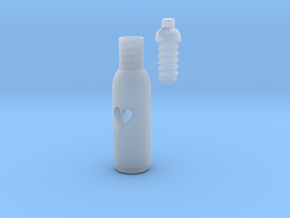 Message In A Bottle -Open Heart Version in Clear Ultra Fine Detail Plastic