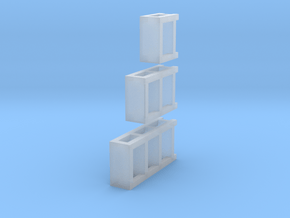 3 N Scale Garage Shelves (3 Sizes) 1 Each in Clear Ultra Fine Detail Plastic