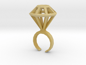 Haxagonal diamond ring  - standard size in Tan Fine Detail Plastic