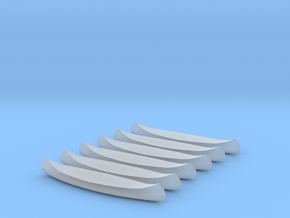 6 N-scale Canoes in Clear Ultra Fine Detail Plastic