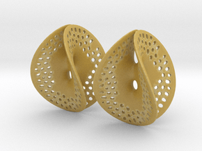 Small Perforated Chen-Gackstatter Thayer Earring in Tan Fine Detail Plastic