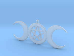 WitchMoon Pendant in Clear Ultra Fine Detail Plastic