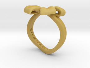 Bow Ring - Friendship ring - Tied together - Size  in Tan Fine Detail Plastic