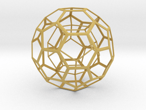 Dodecahedron in Truncated Icosahedron in Tan Fine Detail Plastic