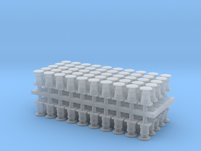 2mm scale Self Contained Buffers in Clear Ultra Fine Detail Plastic