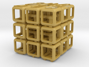 Shapeways Interlocked Cubes in Tan Fine Detail Plastic