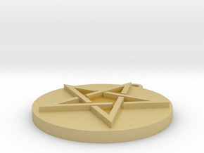 Pentagram Pendant in Tan Fine Detail Plastic