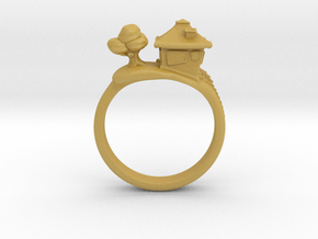 Little House On The Hill Ring in Tan Fine Detail Plastic