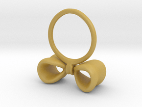 Bow ring in Tan Fine Detail Plastic
