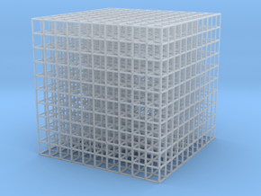 Mesh Cube100mm in Clear Ultra Fine Detail Plastic