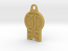 3DKitbash Logo Pendant in Tan Fine Detail Plastic