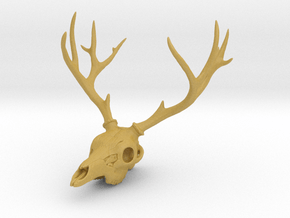 Deer Skull Pendant - 3DKitbash.com in Tan Fine Detail Plastic
