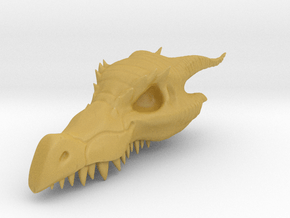 Dragon Skull Pendant - 3DKitbash.com in Tan Fine Detail Plastic