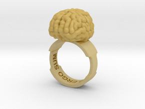 Cogito Ergo Sum Brain Ring in Tan Fine Detail Plastic