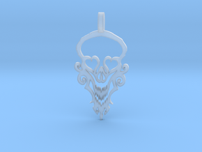Happy Skull in Clear Ultra Fine Detail Plastic